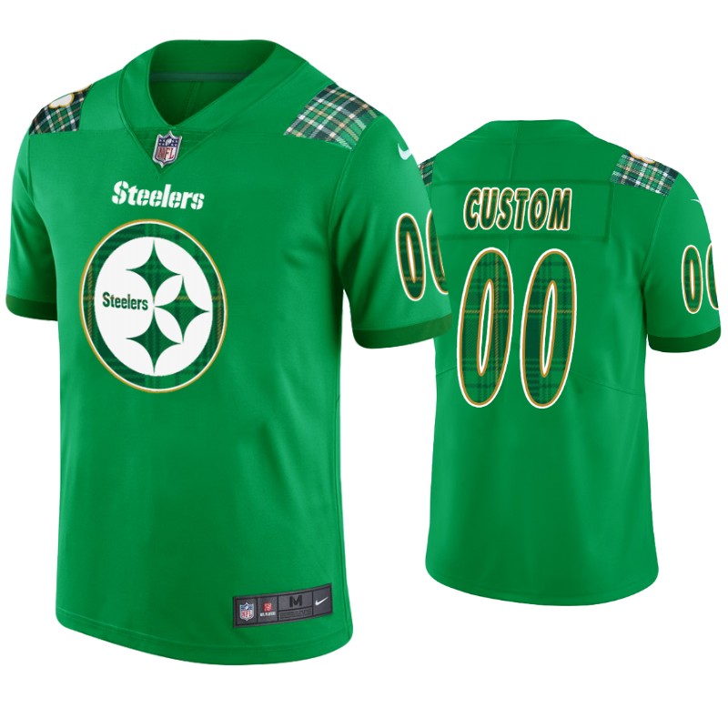 St. Patrick’s Day Pittsburgh Steelers Custom Jersey Kelly Green – Men’s