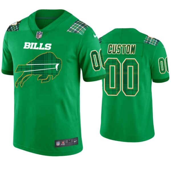 St. Patrick’s Day Buffalo Bills Custom Jersey Kelly Green – Men’s