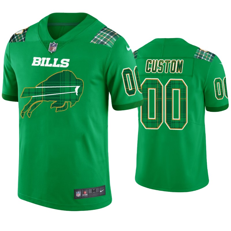 St. Patrick’s Day Buffalo Bills Custom Jersey Kelly Green – Men’s