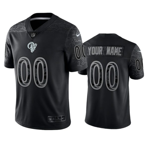 Rams Custom Reflective Limited Black Jersey