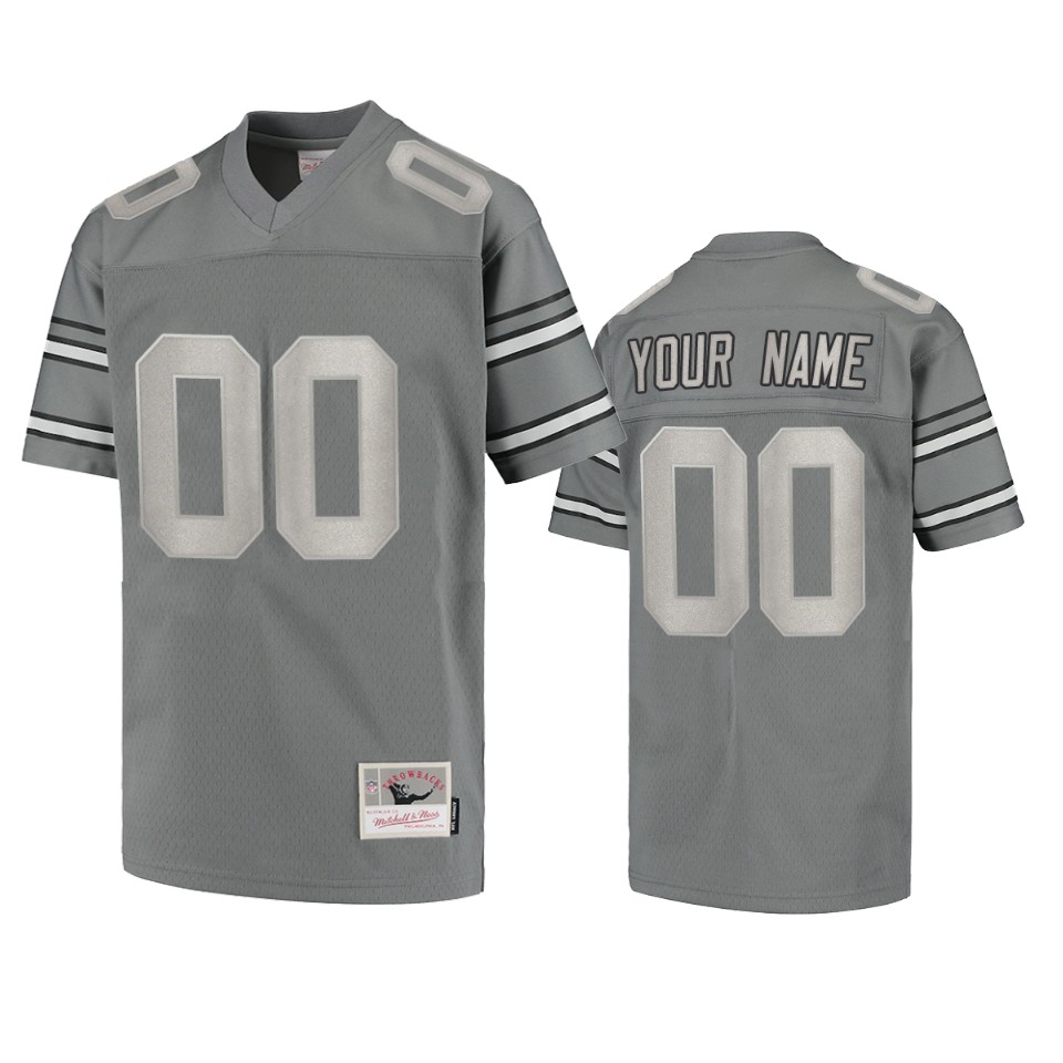 Steelers Custom Metal Charcoal Jersey Men’s