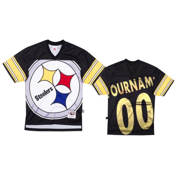 Steelers Custom Big Face Black Jersey Men’s