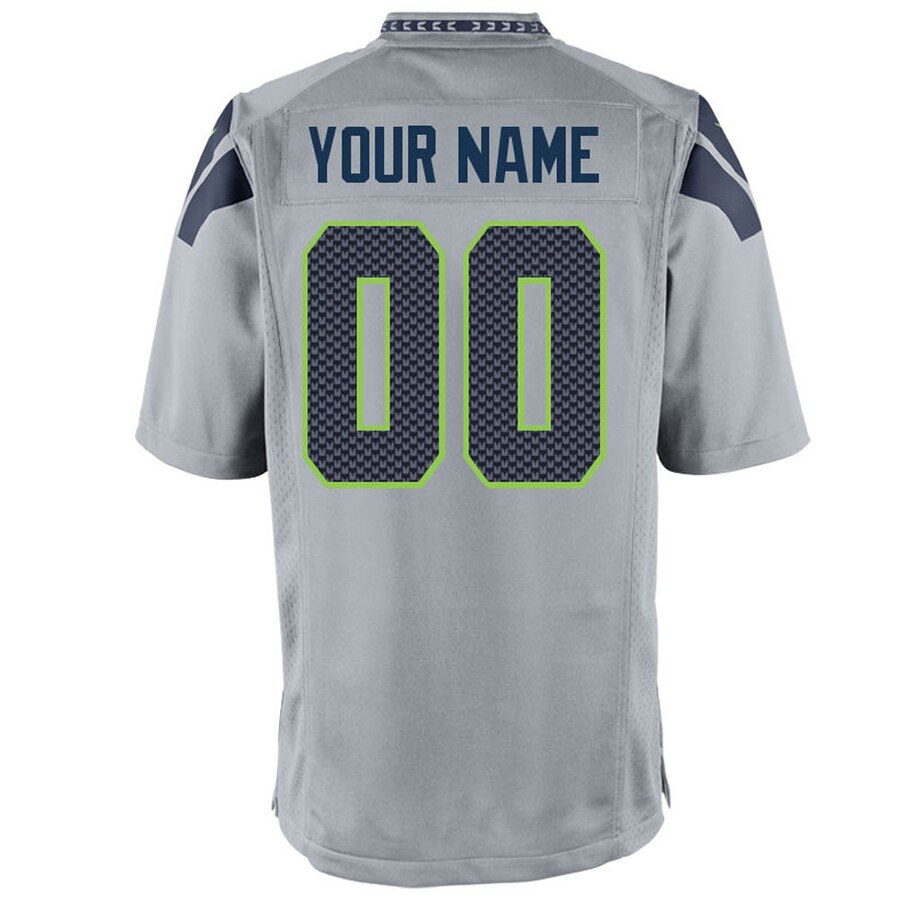 Seattle Seahawks Nike Youth Game Custom Jersey – Gray - Image 3