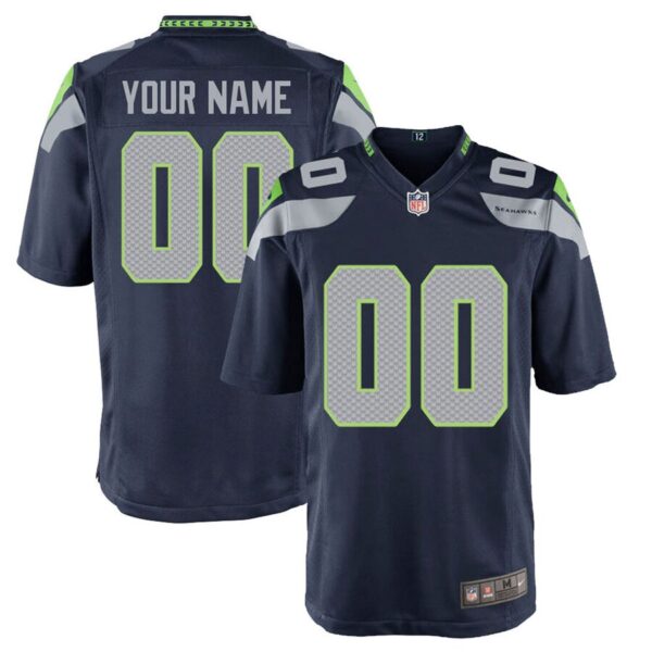 Seattle Seahawks Nike Custom Game Jersey – College Navy