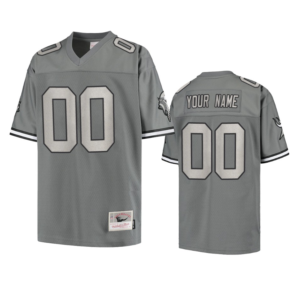 Vikings Custom Metal Charcoal Jersey