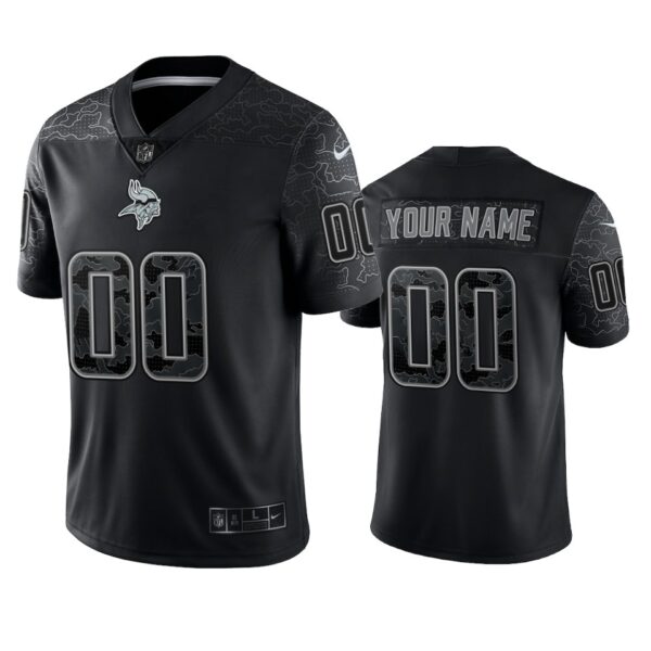 Vikings Custom Reflective Limited Black Jersey