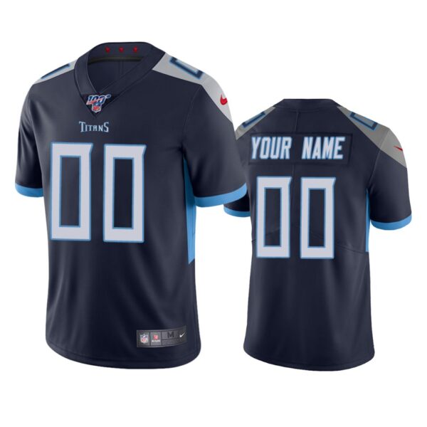 Tennessee Titans Custom Navy 100th Season Vapor Limited Jersey