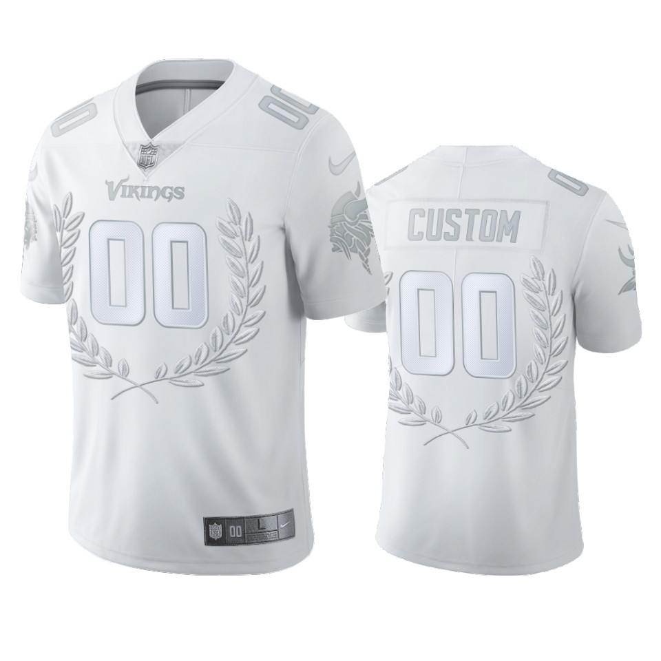 Vikings Custom White MVP Platinum Limited Jersey
