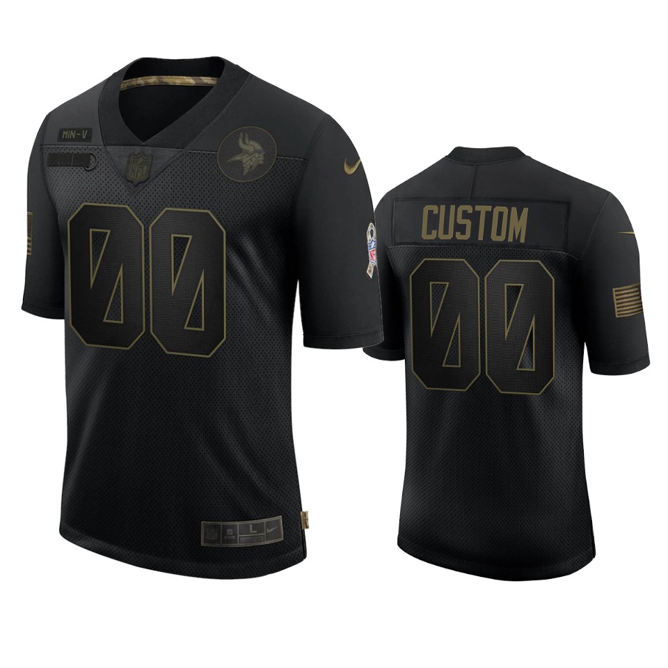 Vikings Custom Limited Jersey Black 2020 Salute to Service