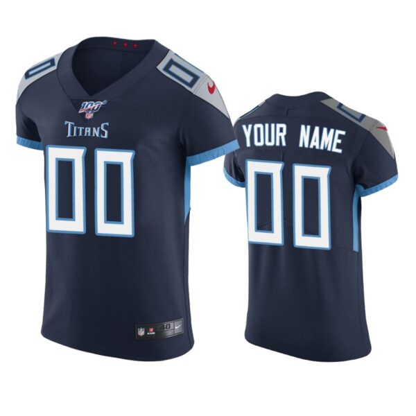 Tennessee Titans Custom Navy 100th Season Vapor Elite Jersey