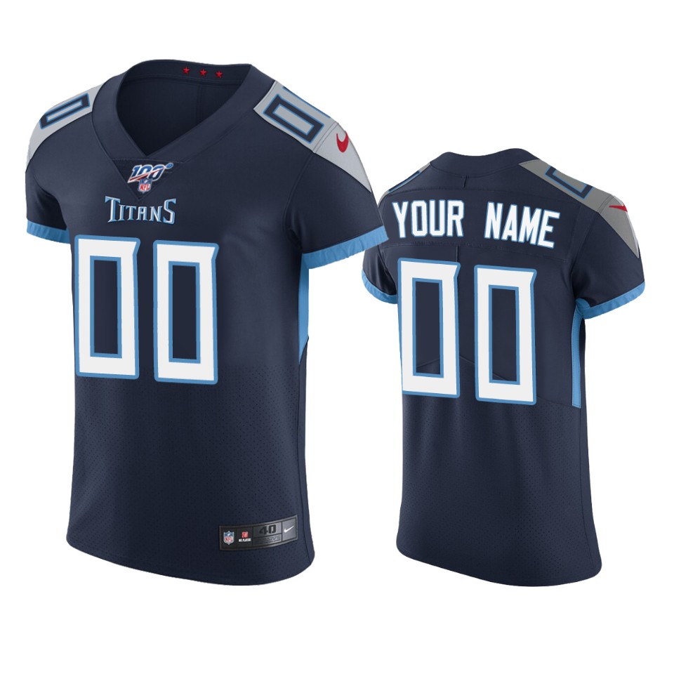Tennessee Titans Custom Navy 100th Season Vapor Elite Jersey