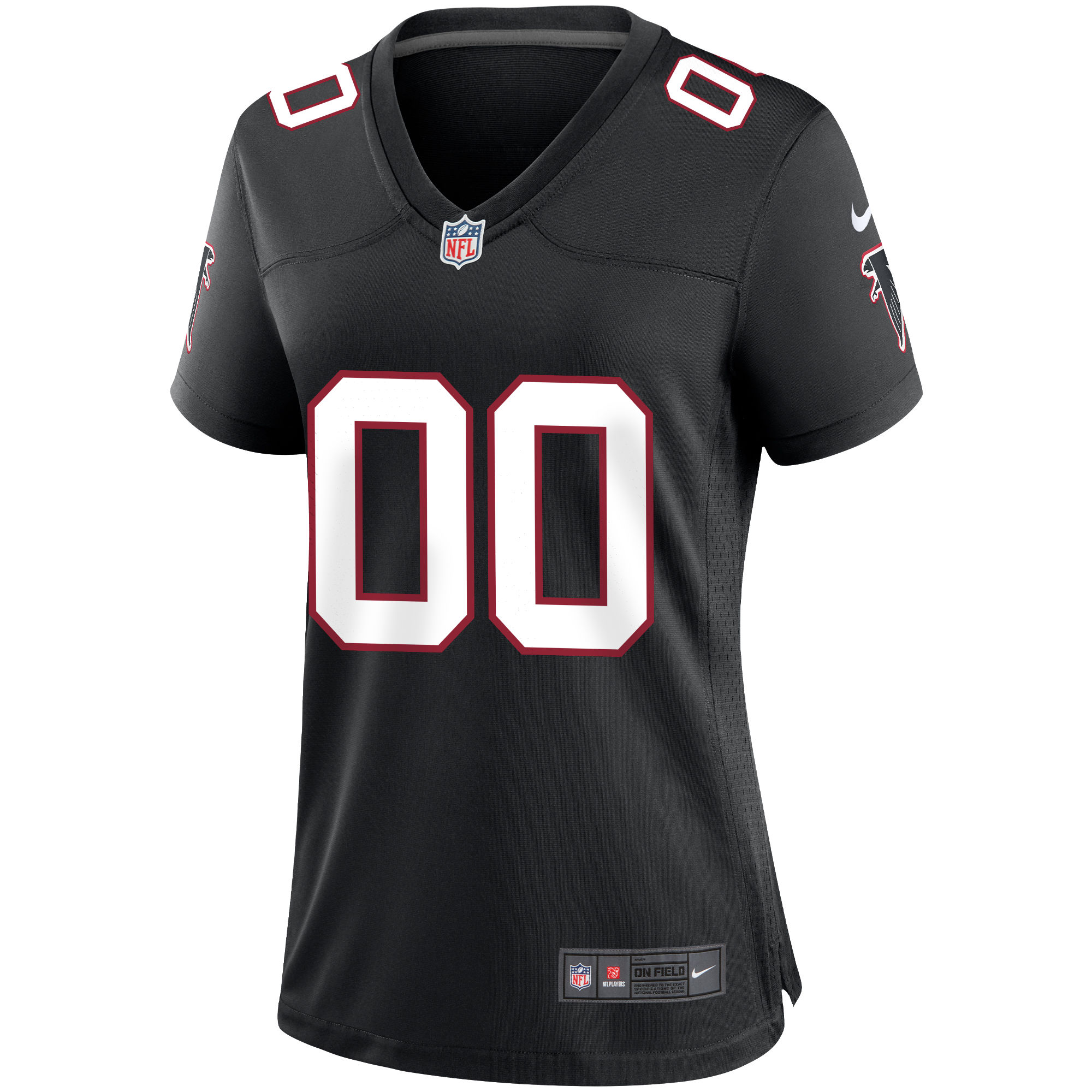 Women's Atlanta Falcons Nike Black Throwback Custom Game Jersey - Image 2