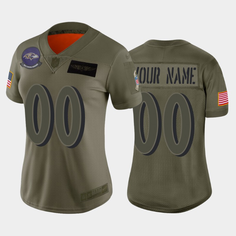 Women’s Baltimore Ravens Custom Camo 2019 Salute to Service Limited Jersey