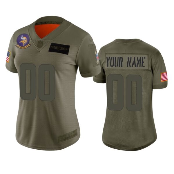 Women’s Minnesota Vikings Custom Camo 2019 Salute to Service Limited Jersey
