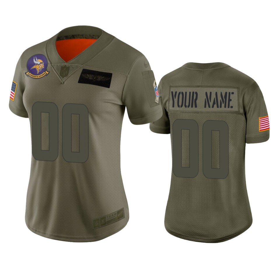 Women’s Minnesota Vikings Custom Camo 2019 Salute to Service Limited Jersey