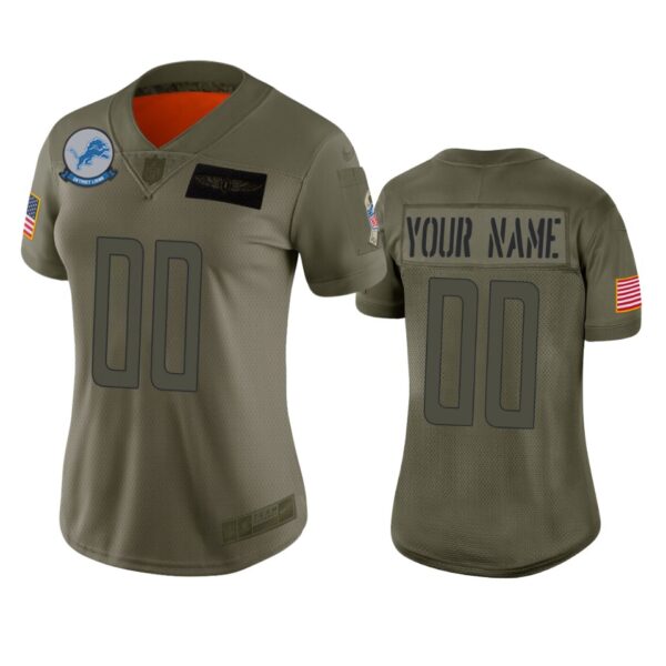 Women’s Detroit Lions Custom Camo 2019 Salute to Service Limited Jersey