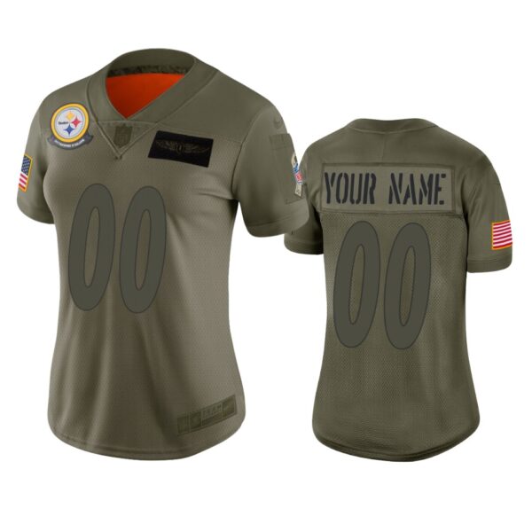 Women’s Pittsburgh Steelers Custom Camo 2019 Salute to Service Limited Jersey