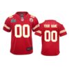 Youth Chiefs Custom Red Super Bowl LIV Game Jersey