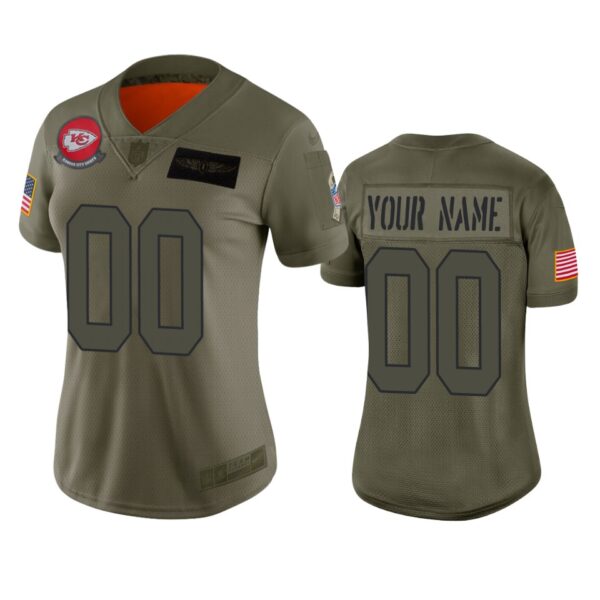Women’s Kansas City Chiefs Custom Camo 2019 Salute to Service Limited Jersey