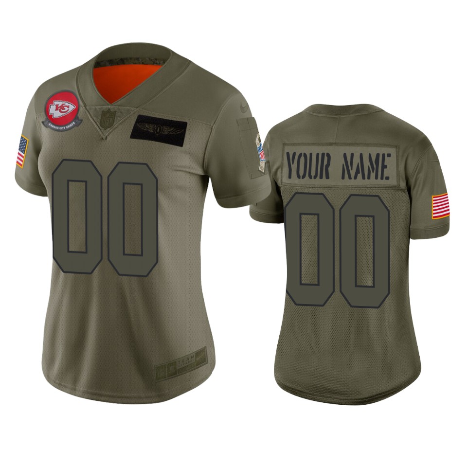 Women’s Kansas City Chiefs Custom Camo 2019 Salute to Service Limited Jersey