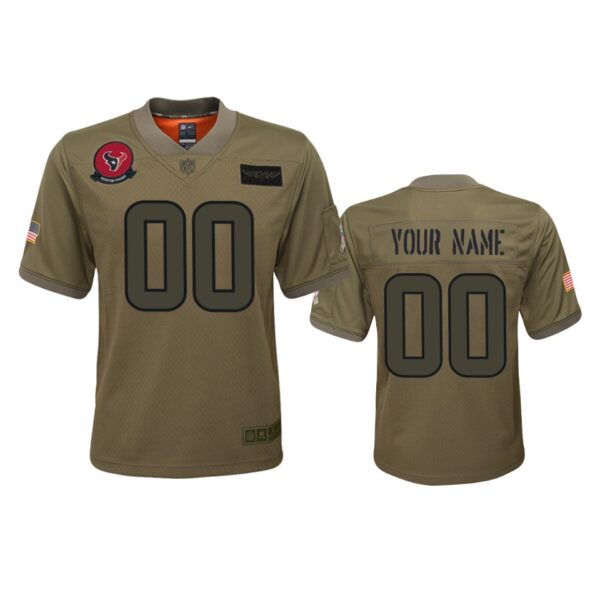 Youth Houston Texans Custom Camo 2019 Salute to Service Game Jersey