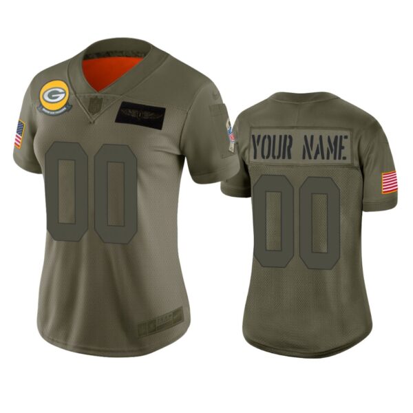 Women’s Green Bay Packers Custom Camo 2019 Salute to Service Limited Jersey
