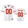 Youth Chiefs Custom White Super Bowl LIV Game Jersey