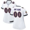 Women’s Baltimore Ravens Nike White Custom Jersey