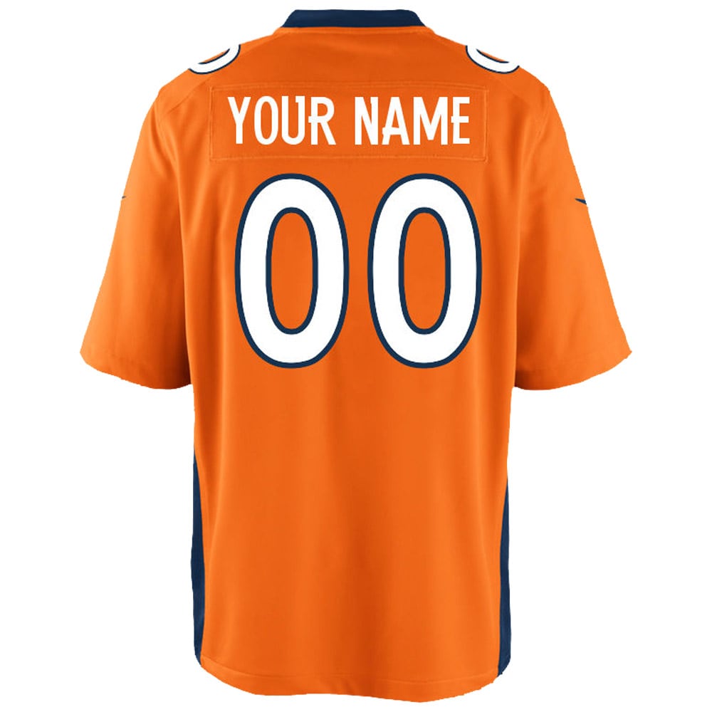 Youth Denver Broncos Nike Orange Custom Game Jersey - Image 2