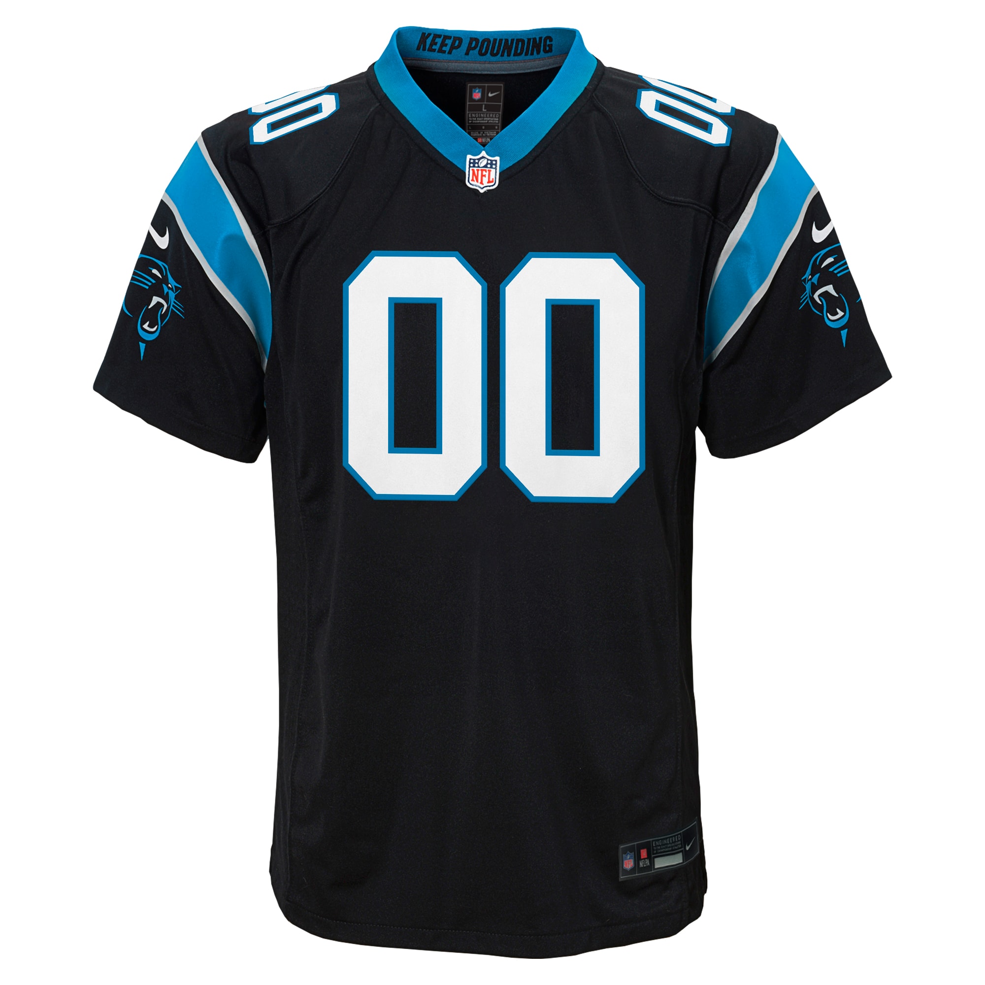 Youth Carolina Panthers Nike Black Custom Game Jersey - Image 2