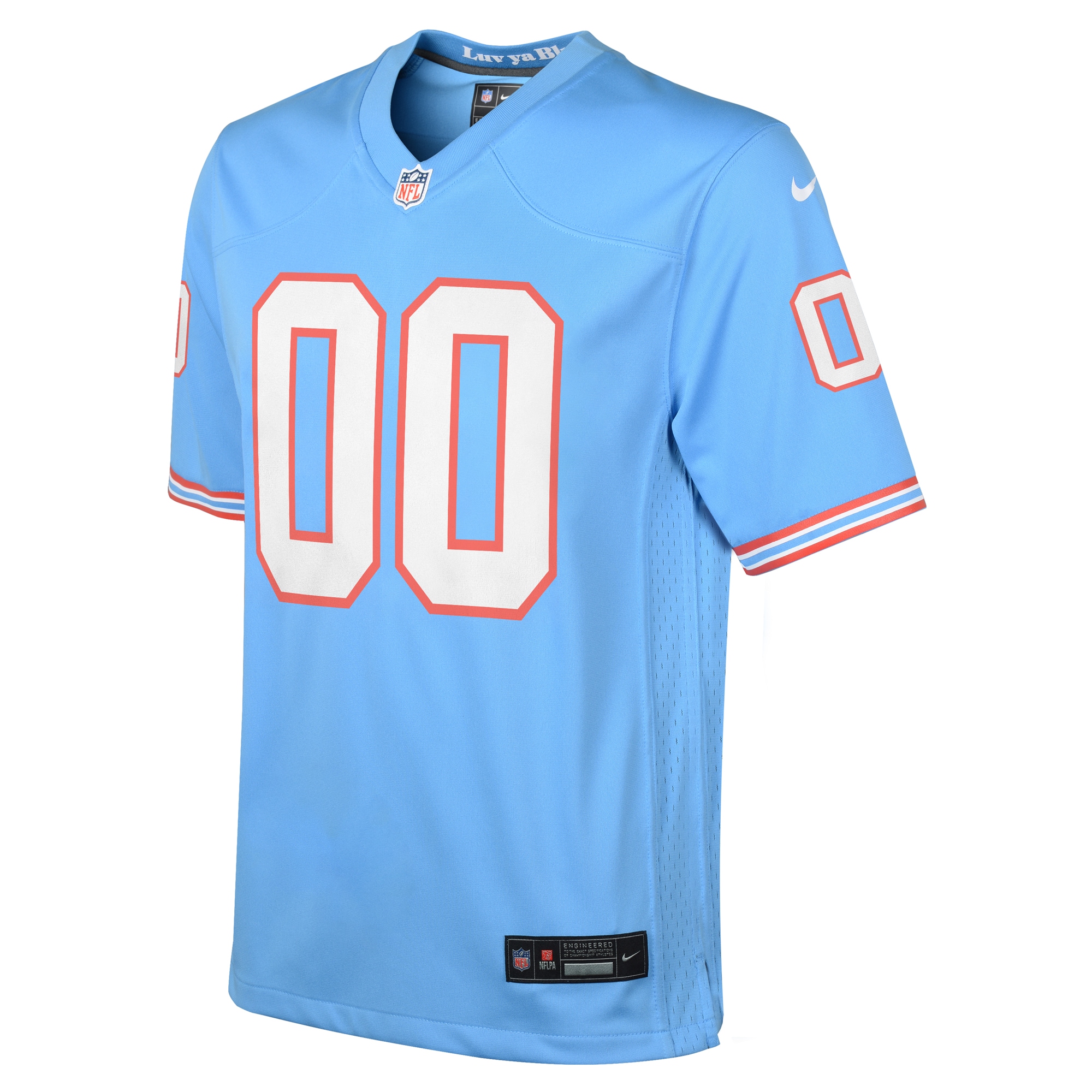 Youth Tennessee Titans Nike Light Blue Oilers Throwback Custom Game Jersey - Image 2