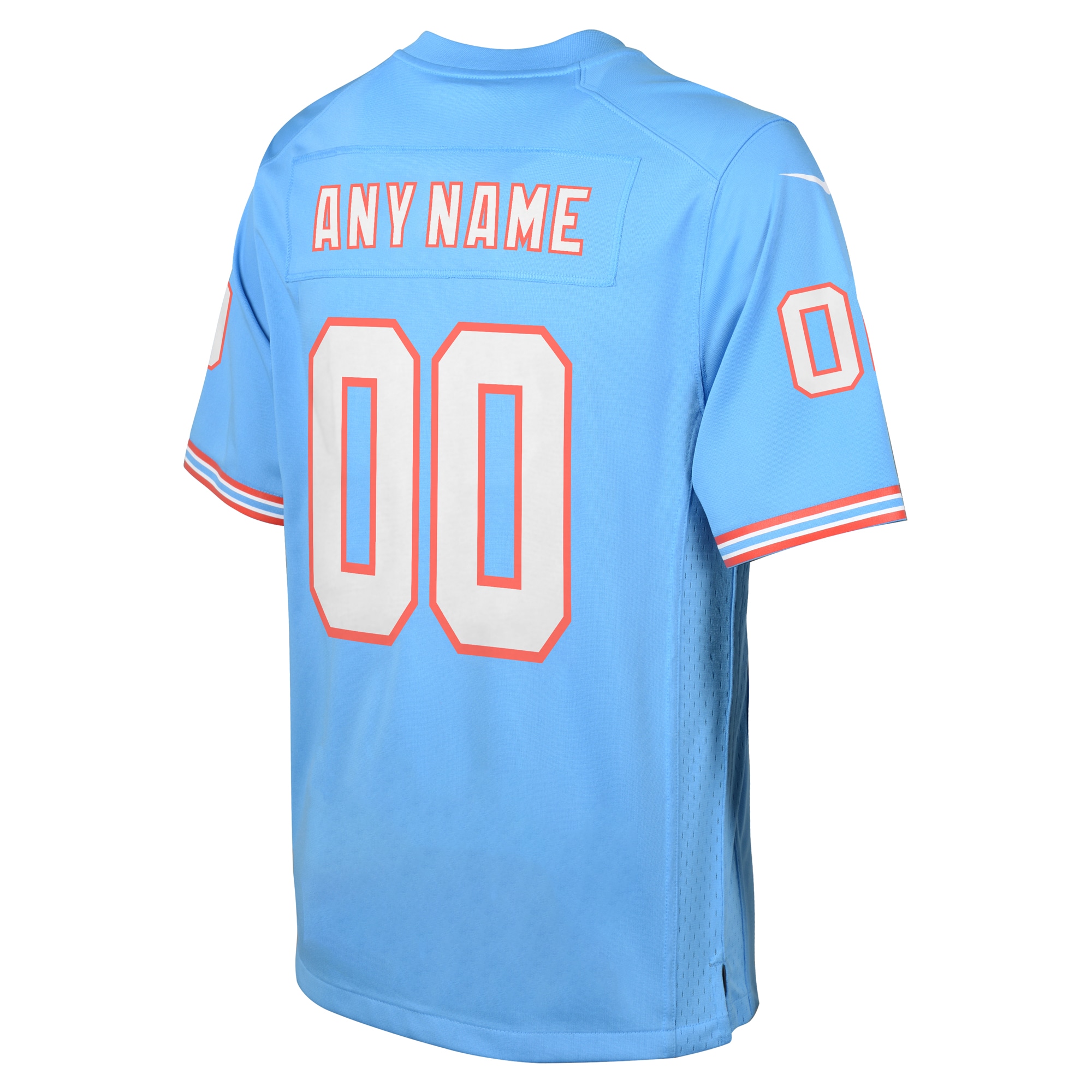 Youth Tennessee Titans Nike Light Blue Oilers Throwback Custom Game Jersey - Image 3