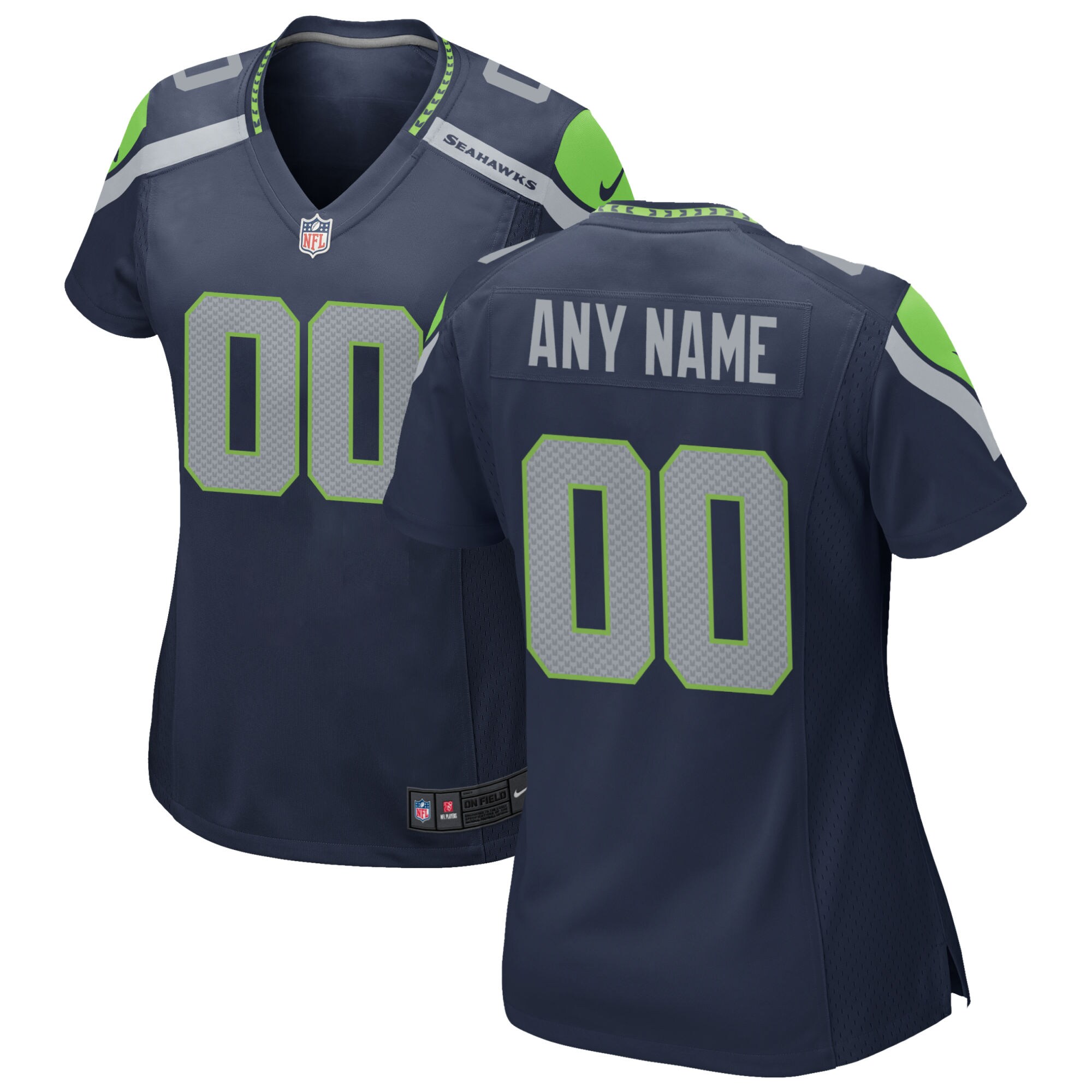 Seattle Seahawks Nike Women’s Custom Game Jersey – College Navy