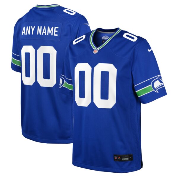 Seattle Seahawks Nike Youth Throwback Custom Jersey – Royal