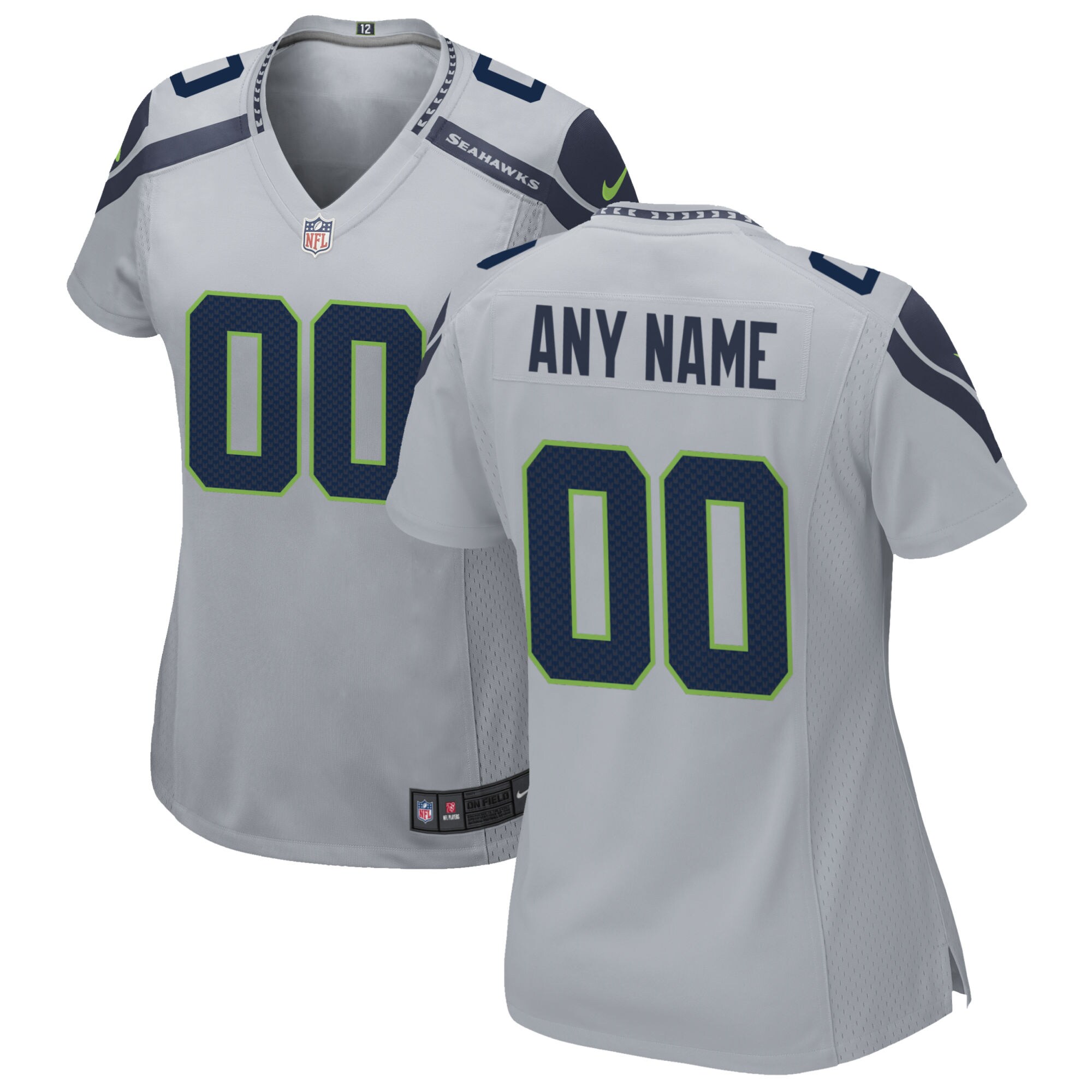 Seattle Seahawks Nike Women’s Alternate Custom Game Jersey – Gray