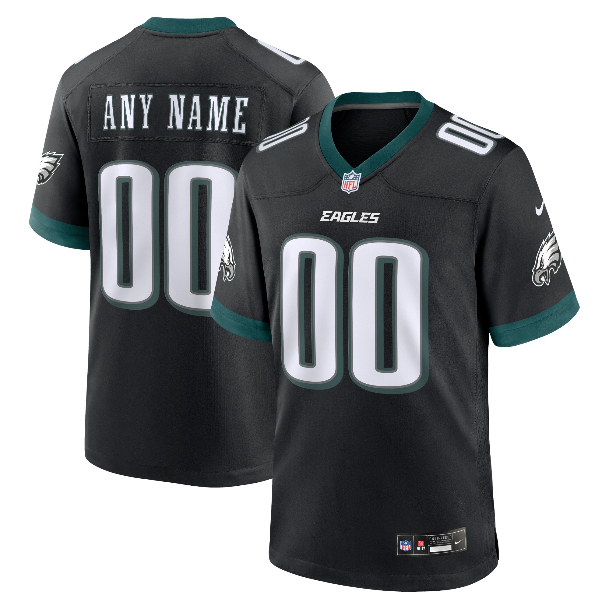 Philadelphia Eagles Nike Alternate Custom Game Jersey – Black
