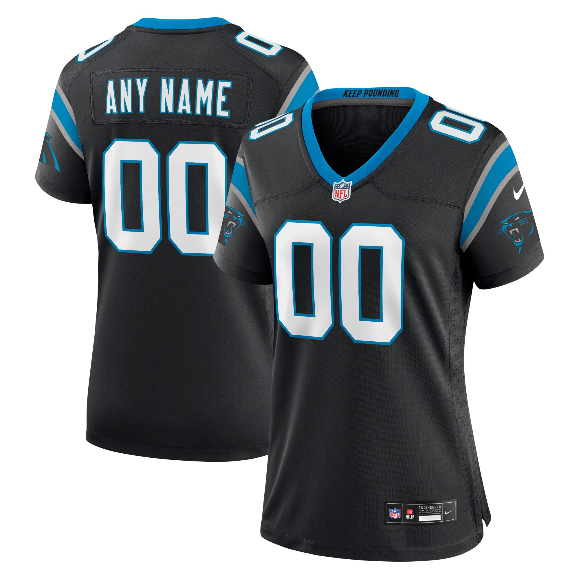 Carolina Panthers Nike Women’s Custom Game Jersey – Black