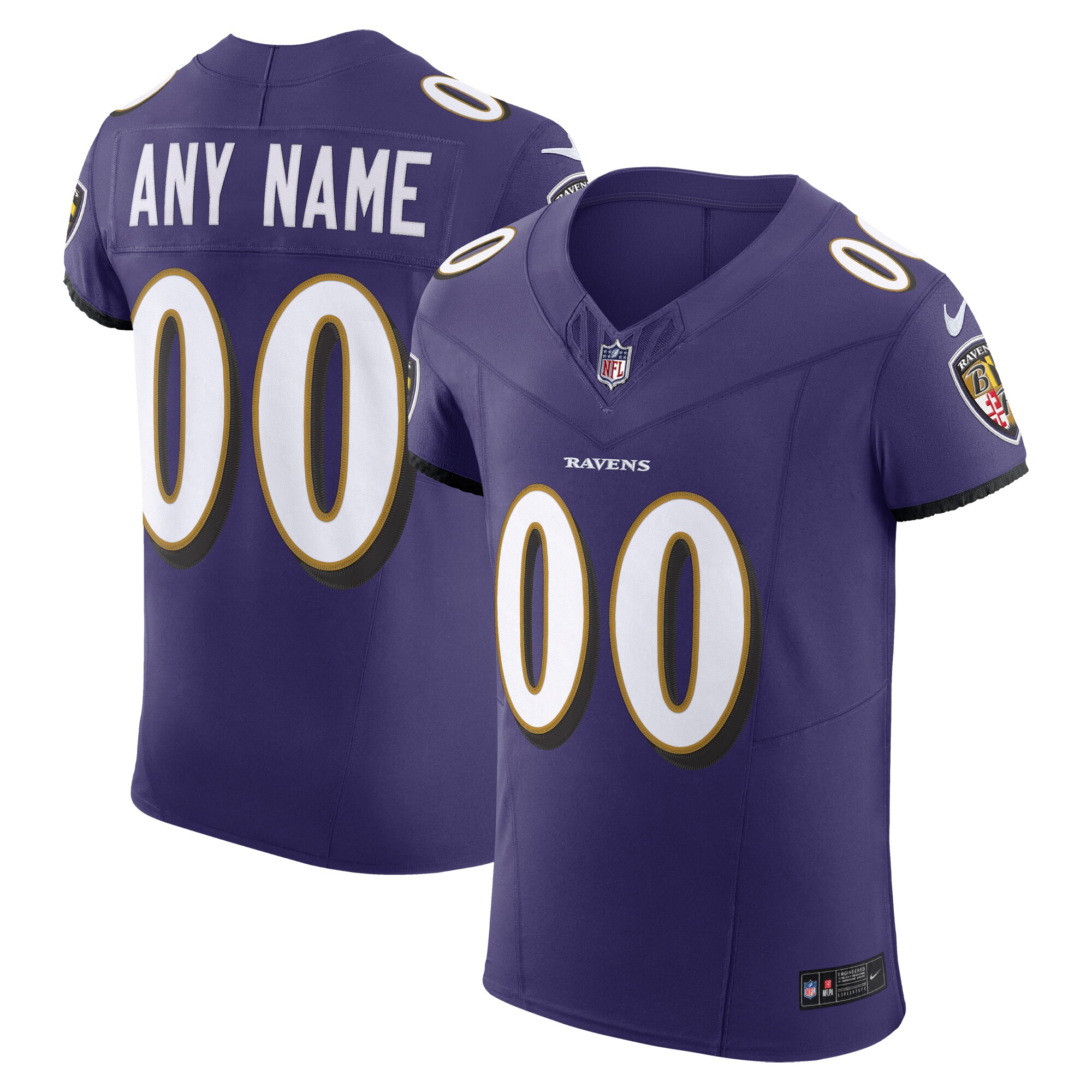 Baltimore Ravens Nike Vapor F.U.S.E. Elite Custom Jersey – Purple