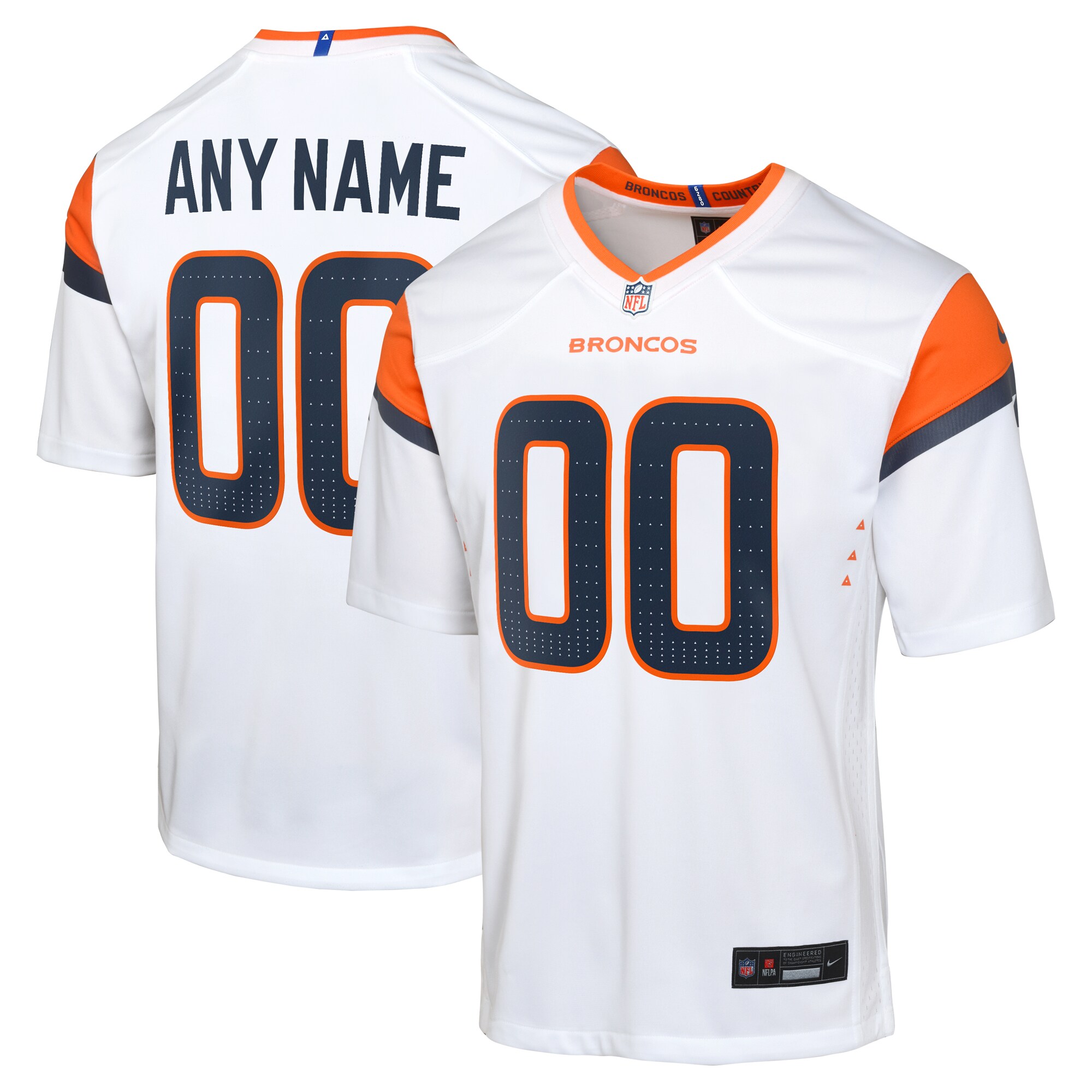 Denver Broncos Nike Youth Custom Game Jersey – White