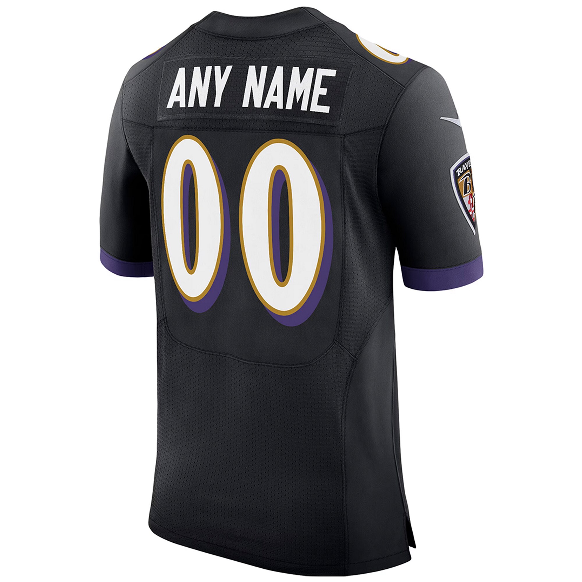 Baltimore Ravens Nike Speed Machine Elite Custom Jersey – Black - Image 3