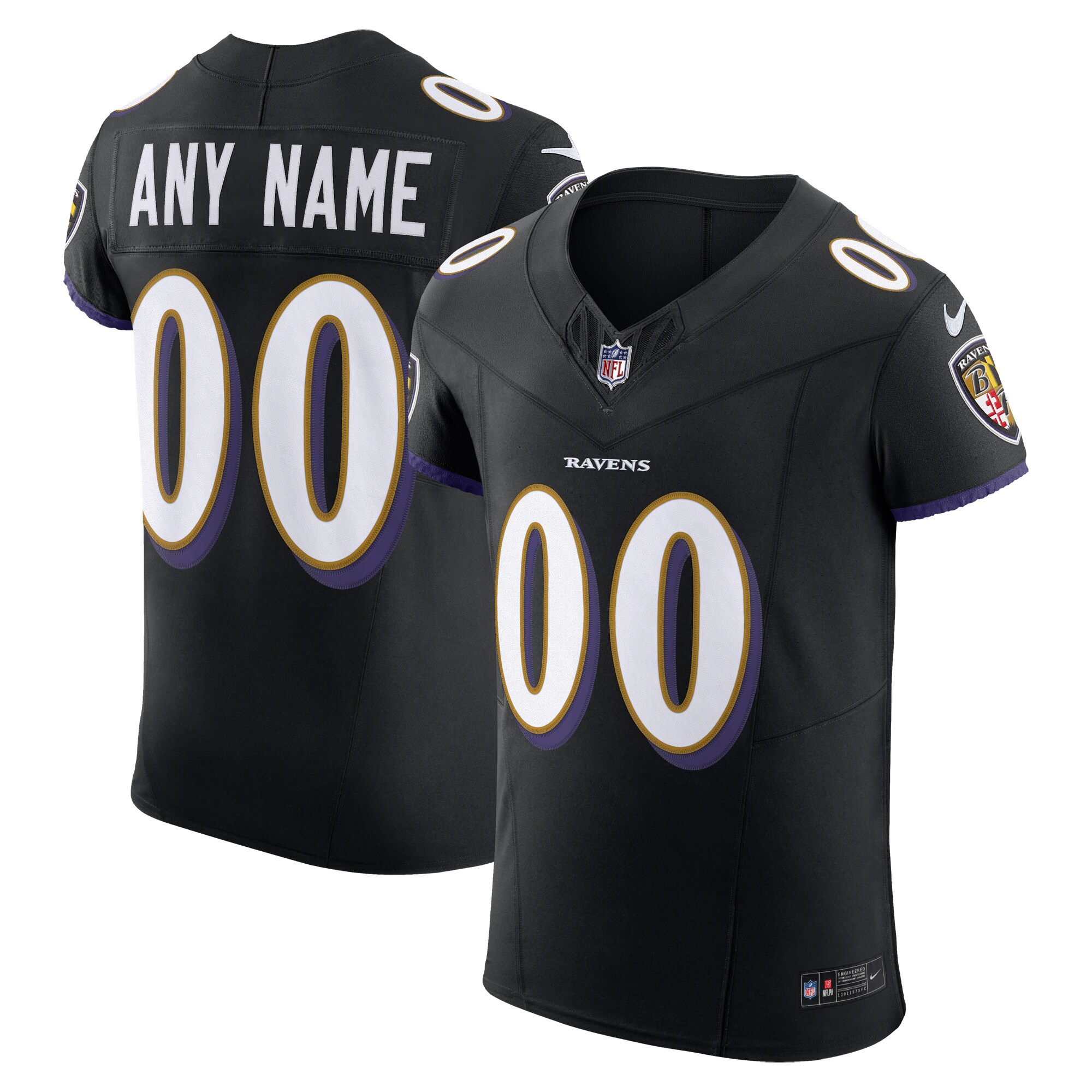 Baltimore Ravens Nike Vapor F.U.S.E. Elite Custom Jersey – Black