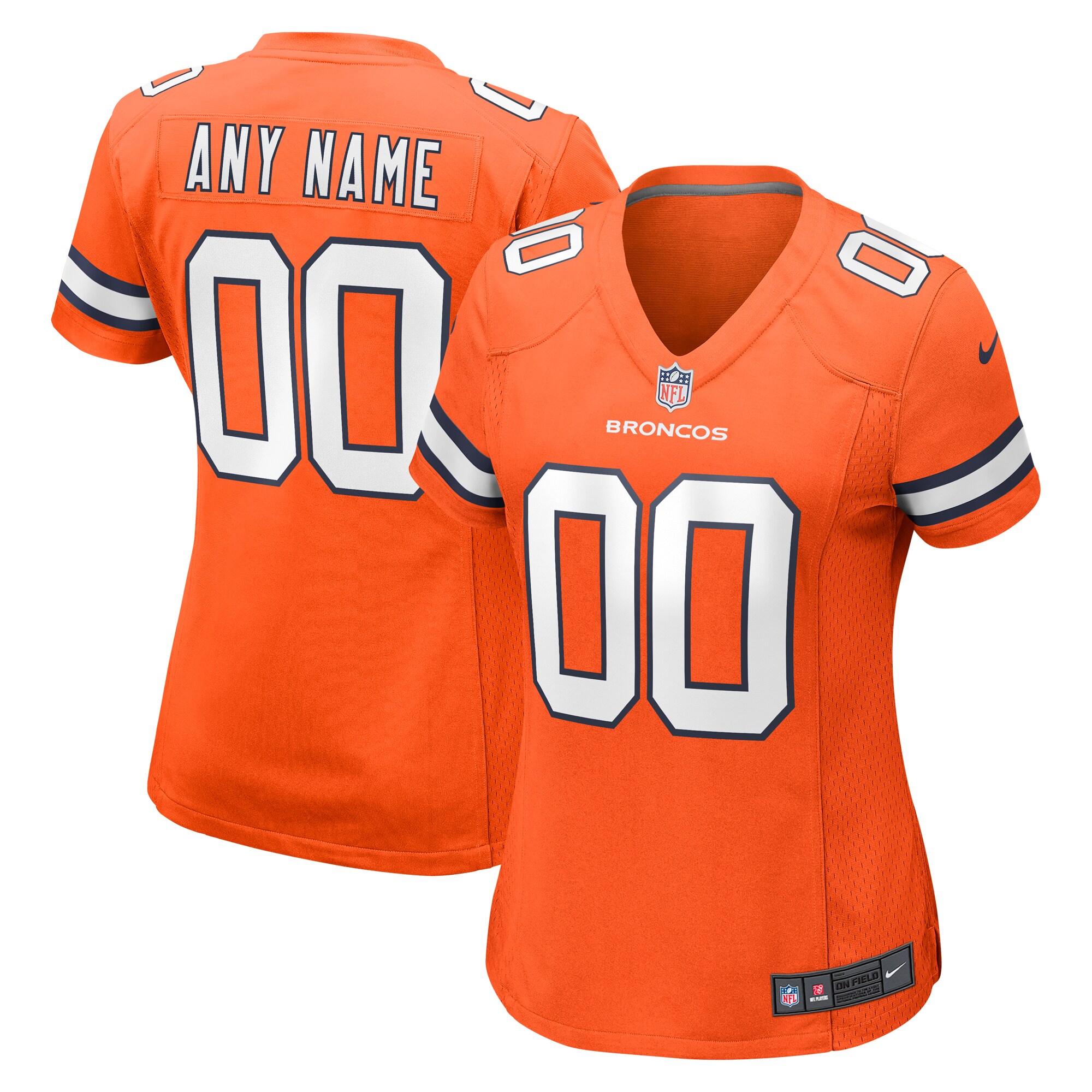 Denver Broncos Nike Women’s Alternate Custom Game Jersey – Orange
