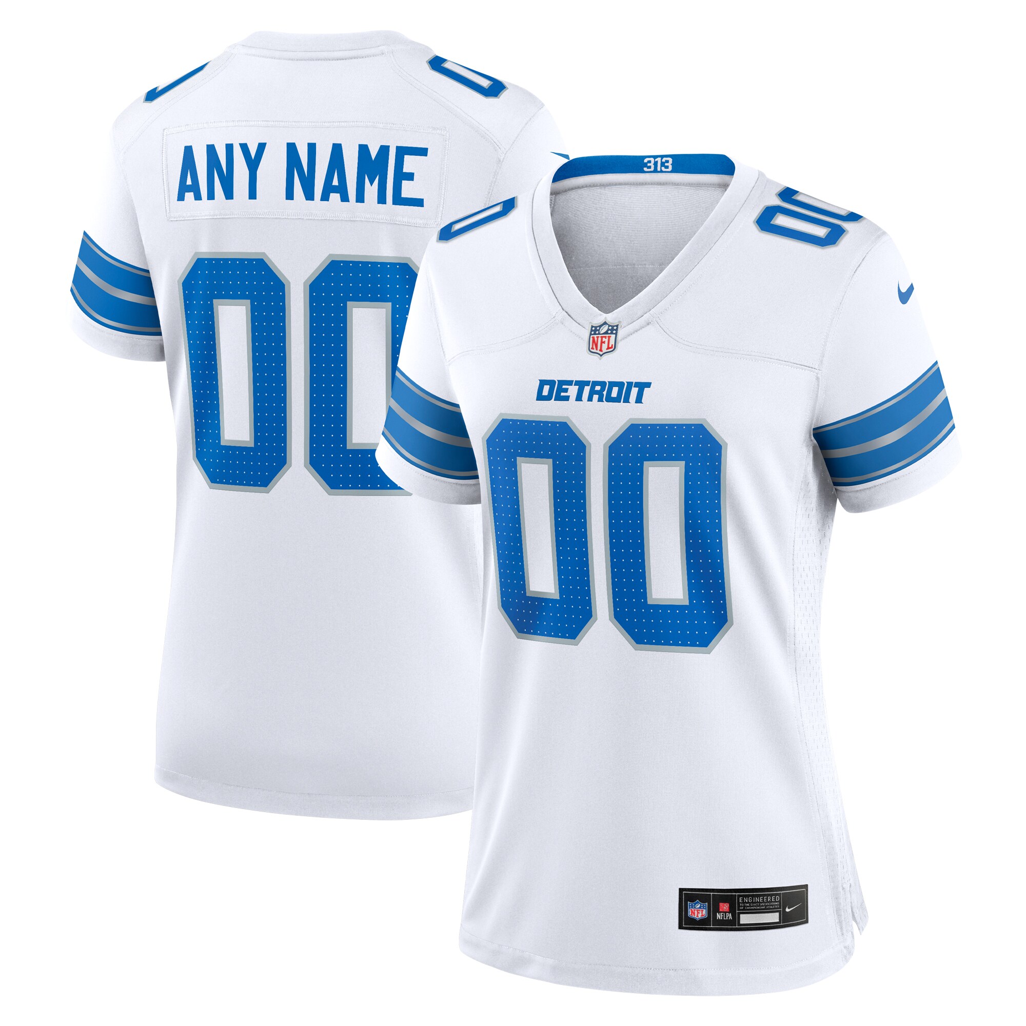 Detroit Lions Nike Women’s Custom Game Jersey – White