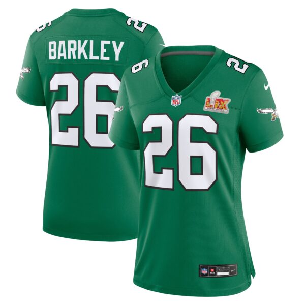Saquon Barkley Philadelphia Eagles Nike Women’s Super Bowl LIX 2nd Alternate Game Jersey – Kelly Green