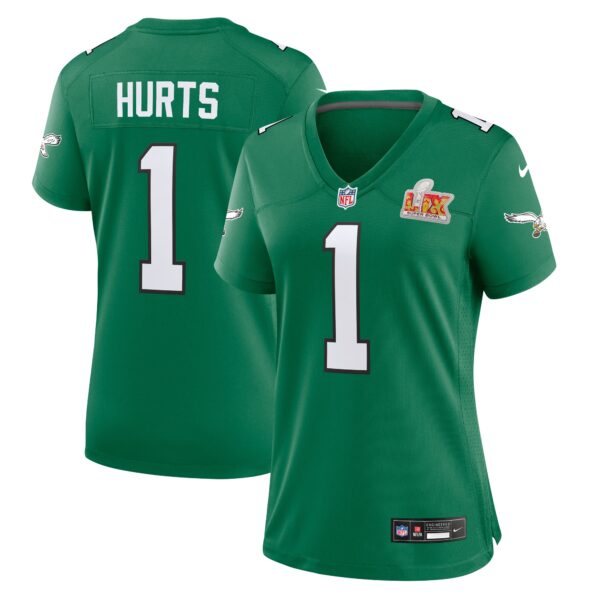 Jalen Hurts Philadelphia Eagles Nike Women’s Super Bowl LIX 2nd Alternate Game Jersey – Kelly Green