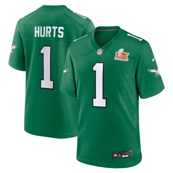 Jalen Hurts Philadelphia Eagles Nike Super Bowl LIX 2nd Alternate Game Jersey – Kelly Green