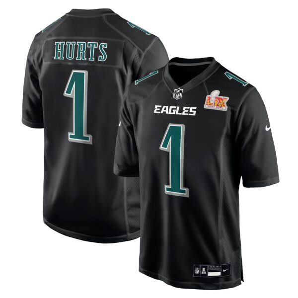 Jalen Hurts Philadelphia Eagles Nike Super Bowl LIX Fashion Game Player Jersey – Carbon Black