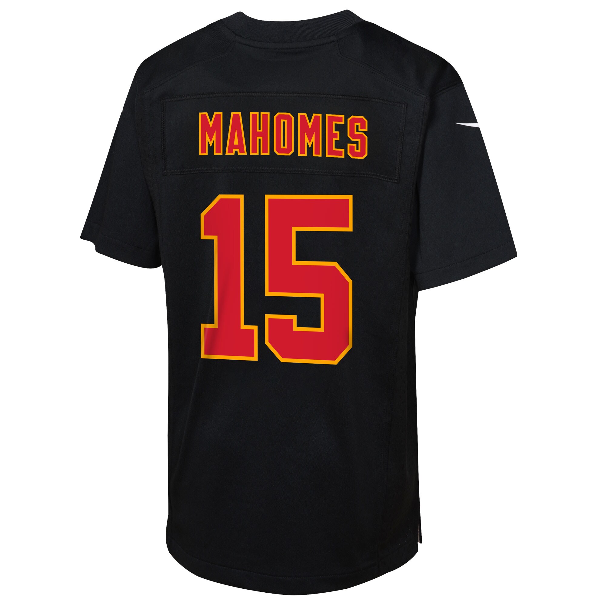 Patrick Mahomes Kansas City Chiefs Nike Youth Super Bowl LIX Patch Fashion Game Jersey – Carbon Black - Image 3