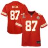 Travis Kelce Kansas City Chiefs Nike Youth Super Bowl LIX Game Player Jersey – Red