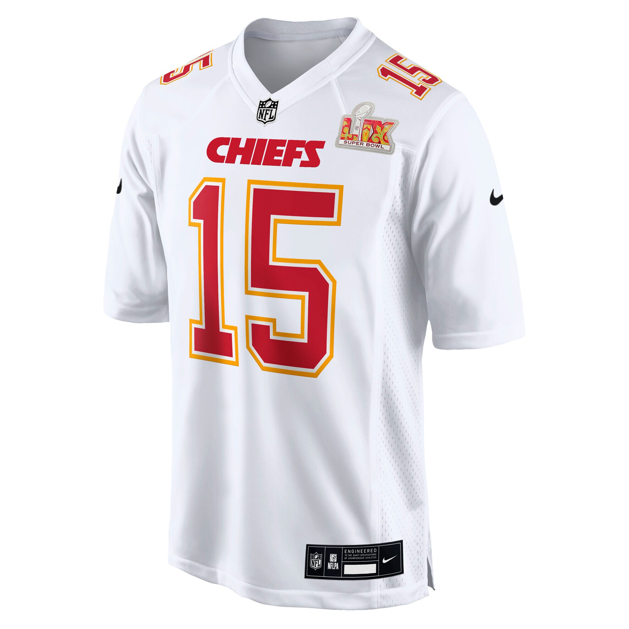Patrick Mahomes Kansas City Chiefs Nike Super Bowl LIX Fashion Game Jersey – Tundra White - Image 2